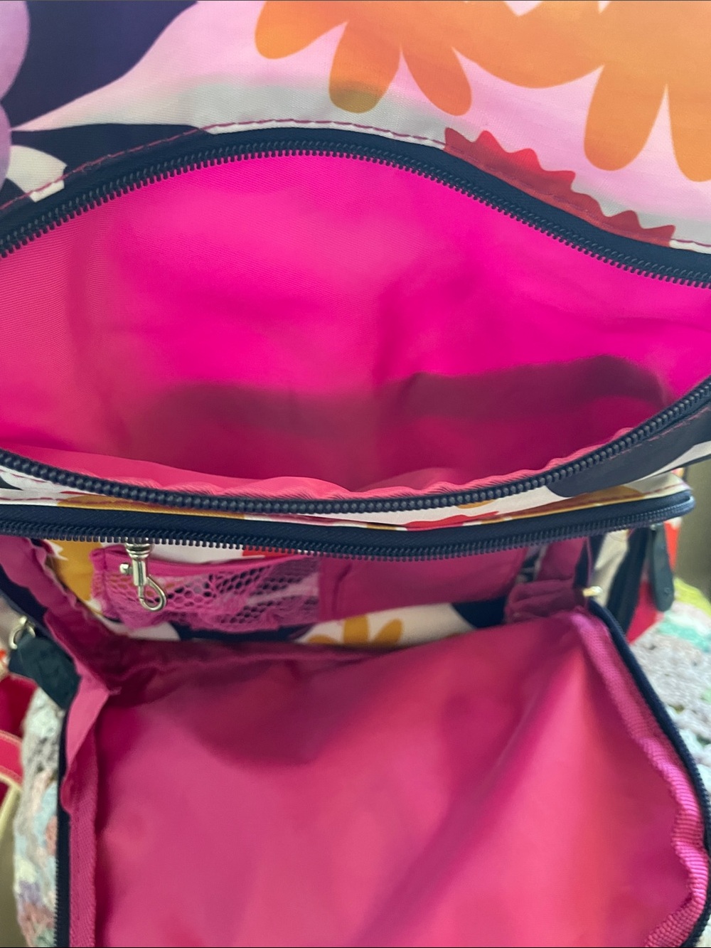 Floral Multicolor Crossbody diaper Bag/backpack/travel bag - Picture 13 of 15